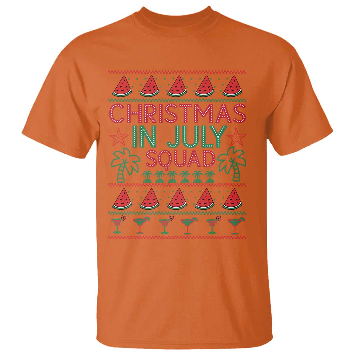 Christmas In July Squad T Shirt Tropical Beach Party Graphic TS12 Orange Print Your Wear