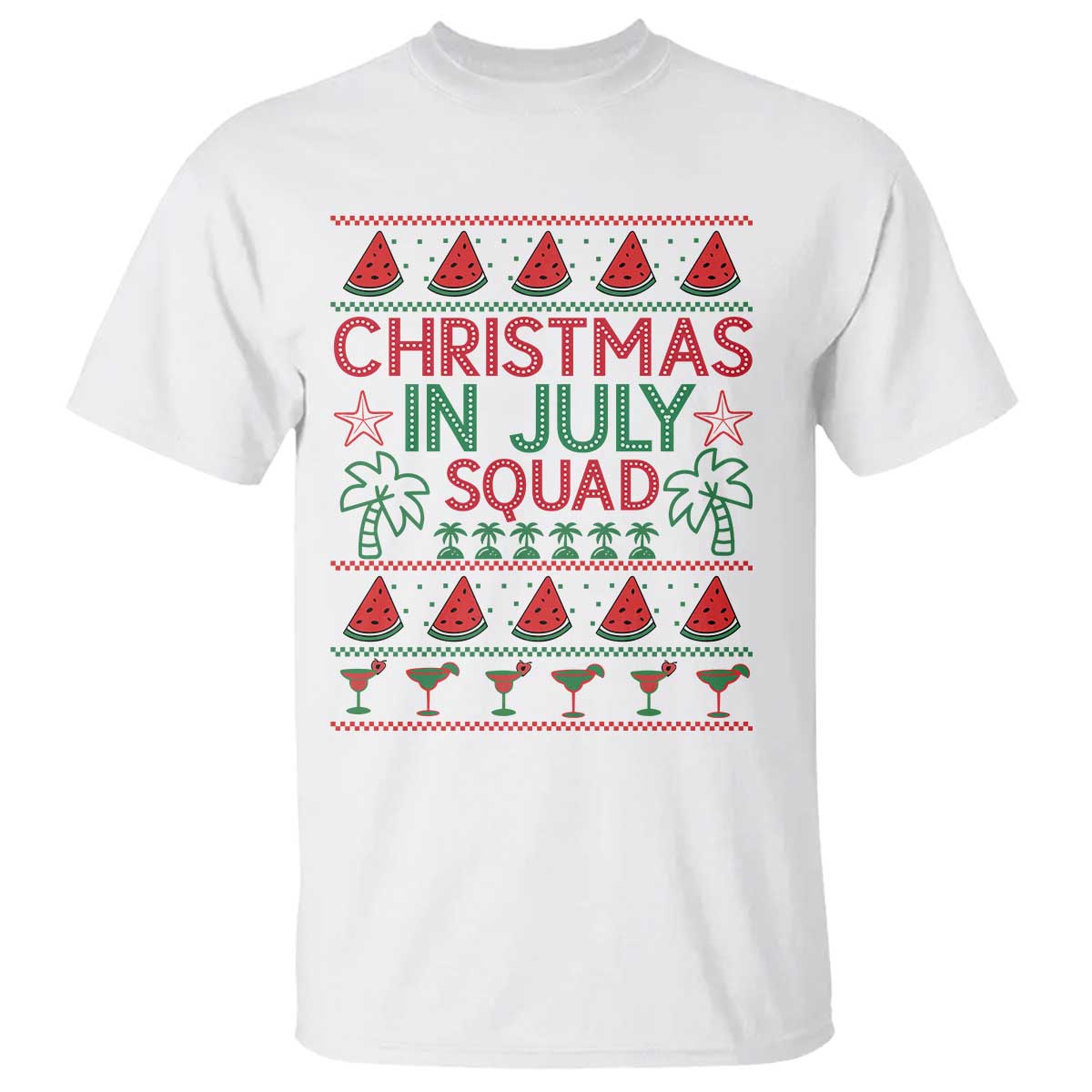 Christmas In July Squad T Shirt Tropical Beach Party Graphic TS12 White Print Your Wear