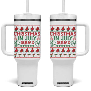 Christmas In July Squad Tumbler With Handle Tropical Beach Party Graphic TS12 One Size: 40 oz White Print Your Wear