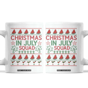 Christmas In July Squad Coffee Mug Tropical Beach Party Graphic TS12 White Print Your Wear