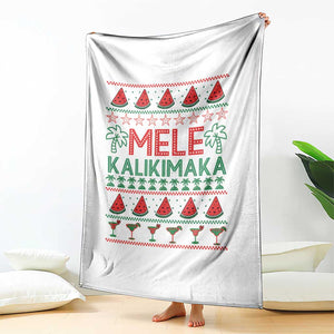 Mele Kalikimaka Throw Blanket Hawaiian Ugly Christmas Sweater TS12 Print Your Wear