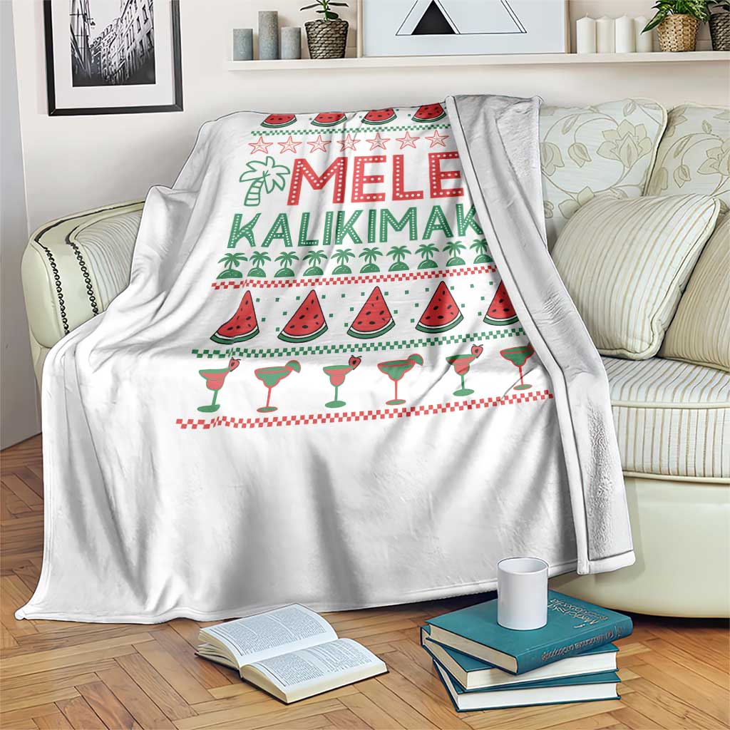 Mele Kalikimaka Throw Blanket Hawaiian Ugly Christmas Sweater TS12 Print Your Wear