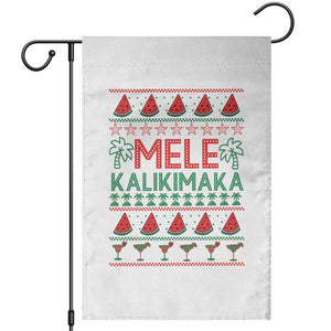 Mele Kalikimaka Garden Flag Hawaiian Ugly Christmas Sweater TS12 White Print Your Wear