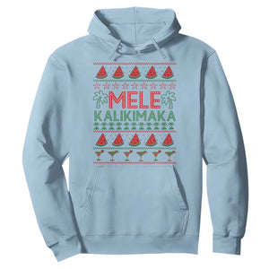 Mele Kalikimaka Hoodie Hawaiian Ugly Christmas Sweater TS12 Light Blue Print Your Wear