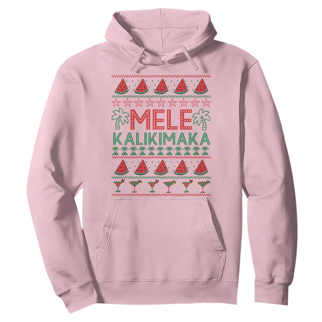 Mele Kalikimaka Hoodie Hawaiian Ugly Christmas Sweater TS12 Light Pink Print Your Wear