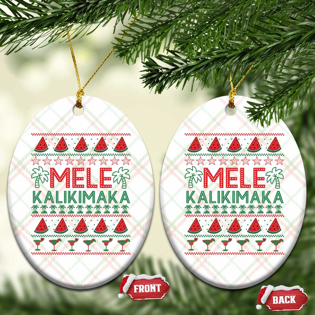 Mele Kalikimaka Ceramic Ornament Hawaiian Ugly Christmas Sweater TS12 Print Your Wear