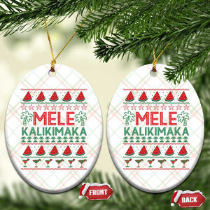 Mele Kalikimaka Ceramic Ornament Hawaiian Ugly Christmas Sweater TS12 Print Your Wear