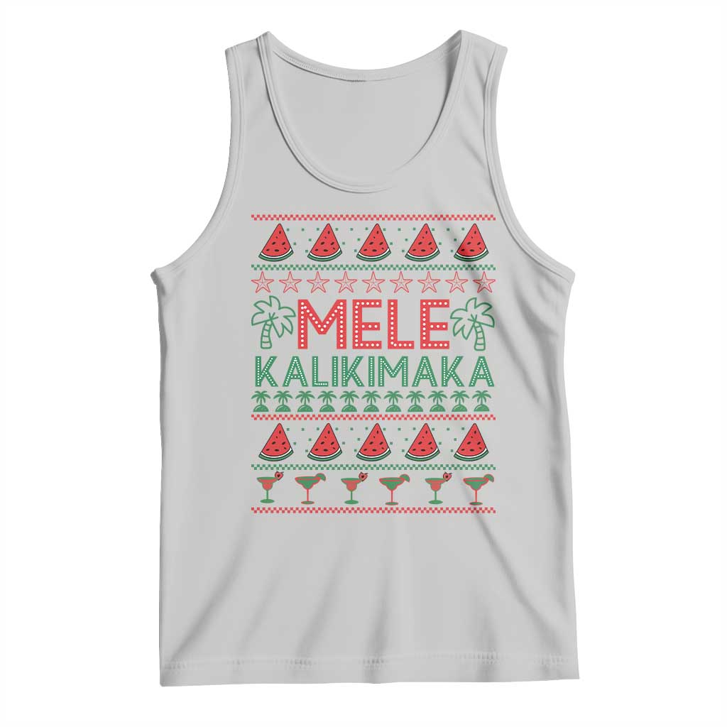 Mele Kalikimaka Tank Top Hawaiian Ugly Christmas Sweater TS12 Ash Print Your Wear