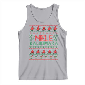 Mele Kalikimaka Tank Top Hawaiian Ugly Christmas Sweater TS12 Athletic Heather Print Your Wear