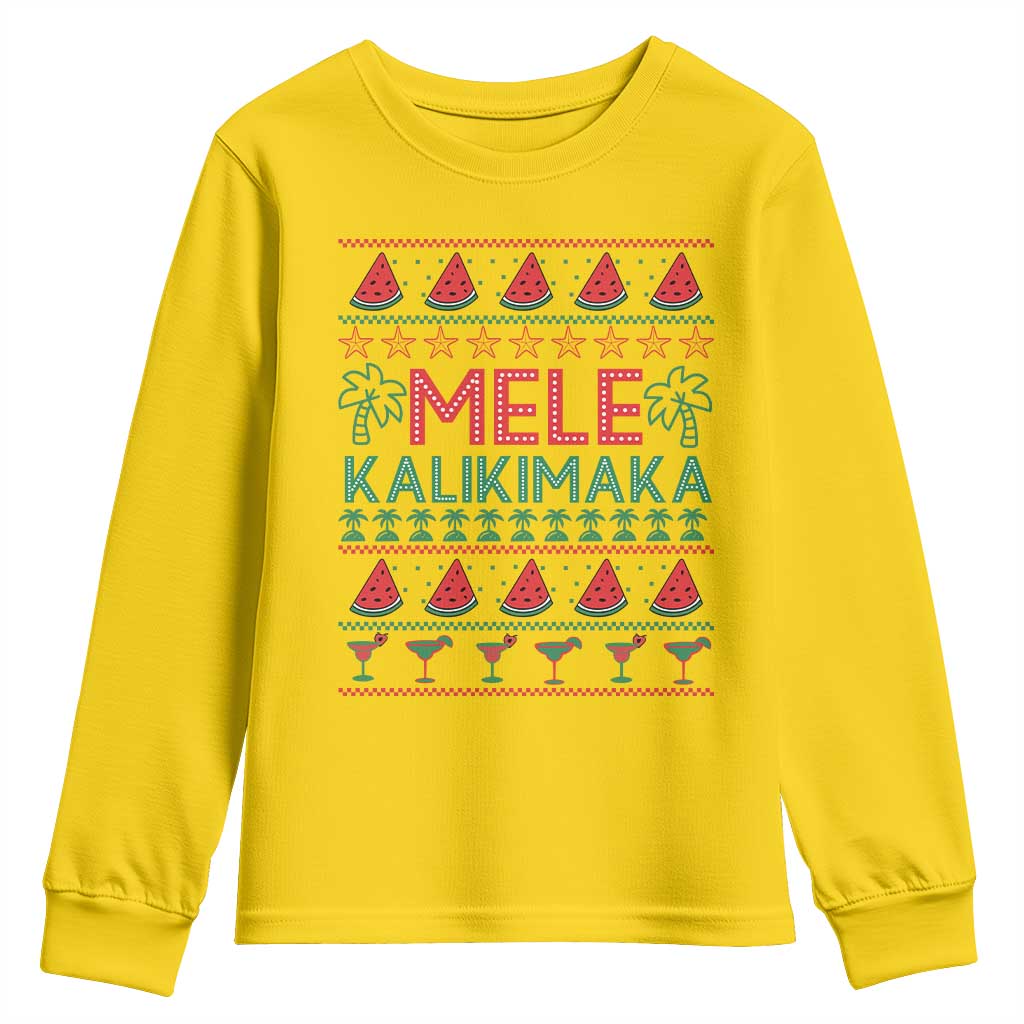 Mele Kalikimaka Youth Sweatshirt Hawaiian Ugly Christmas Sweater TS12 Daisy Print Your Wear