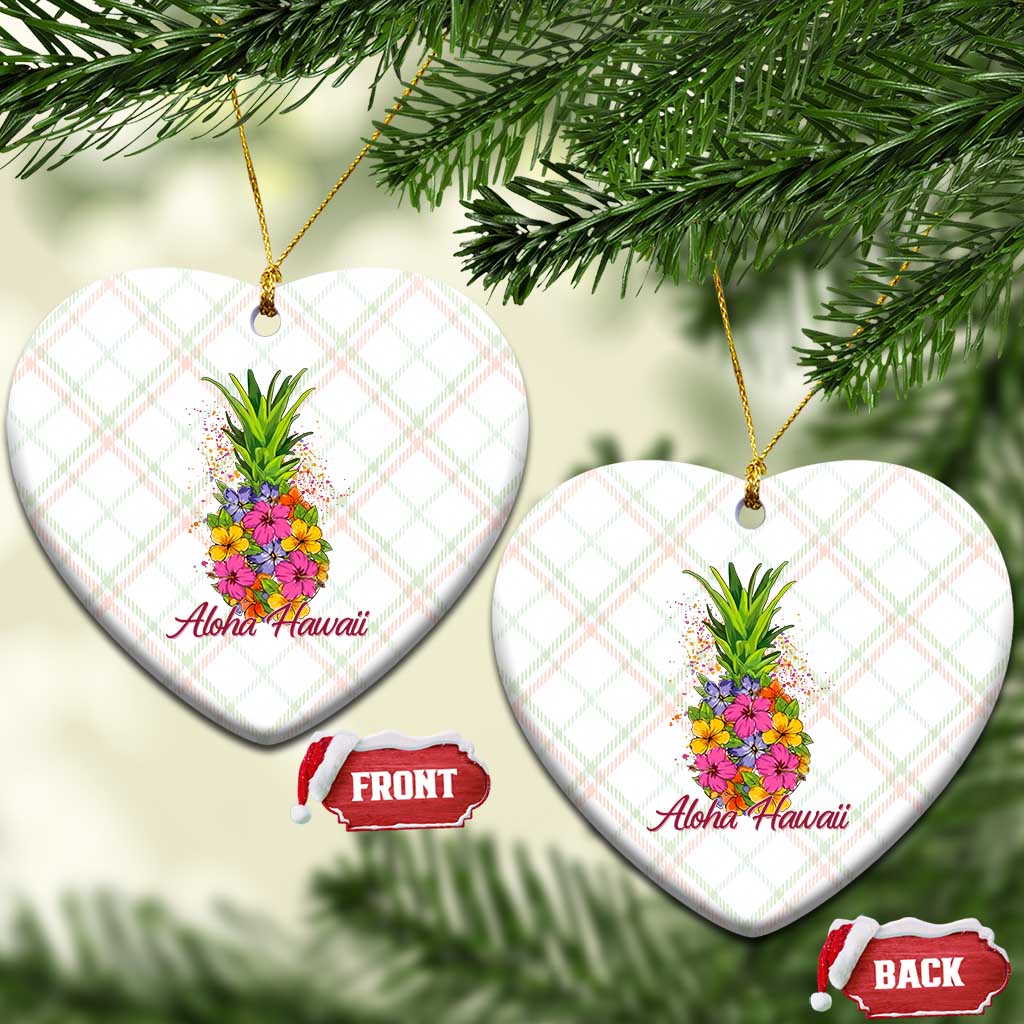 Tropical Floral Pineapple Aloha Hawaii Ceramic Ornament Hawaiian Island Vacation Graphic TS12 Print Your Wear