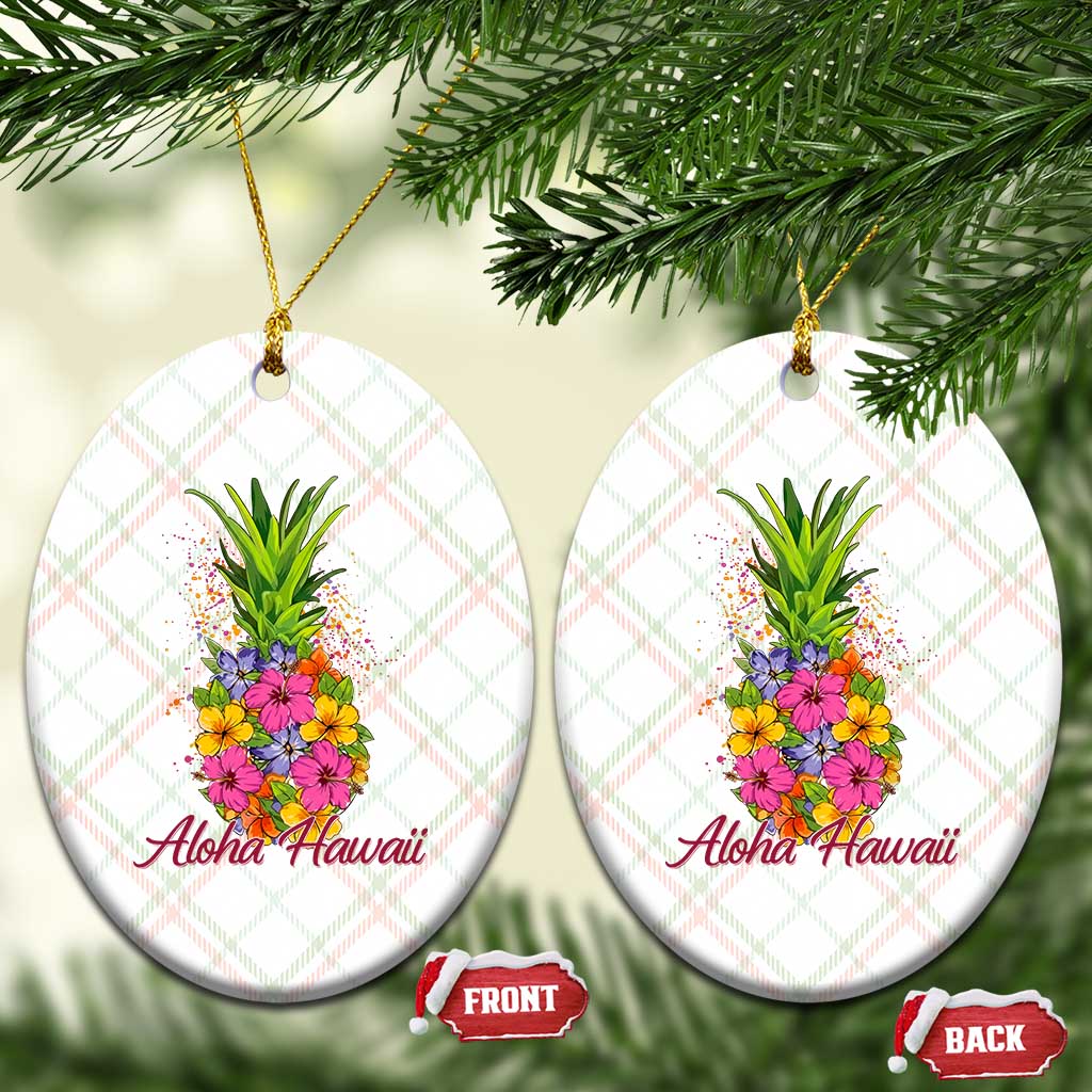 Tropical Floral Pineapple Aloha Hawaii Ceramic Ornament Hawaiian Island Vacation Graphic TS12 Print Your Wear