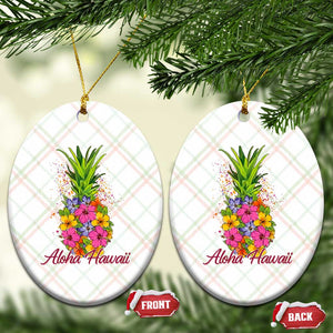 Tropical Floral Pineapple Aloha Hawaii Ceramic Ornament Hawaiian Island Vacation Graphic TS12 Print Your Wear