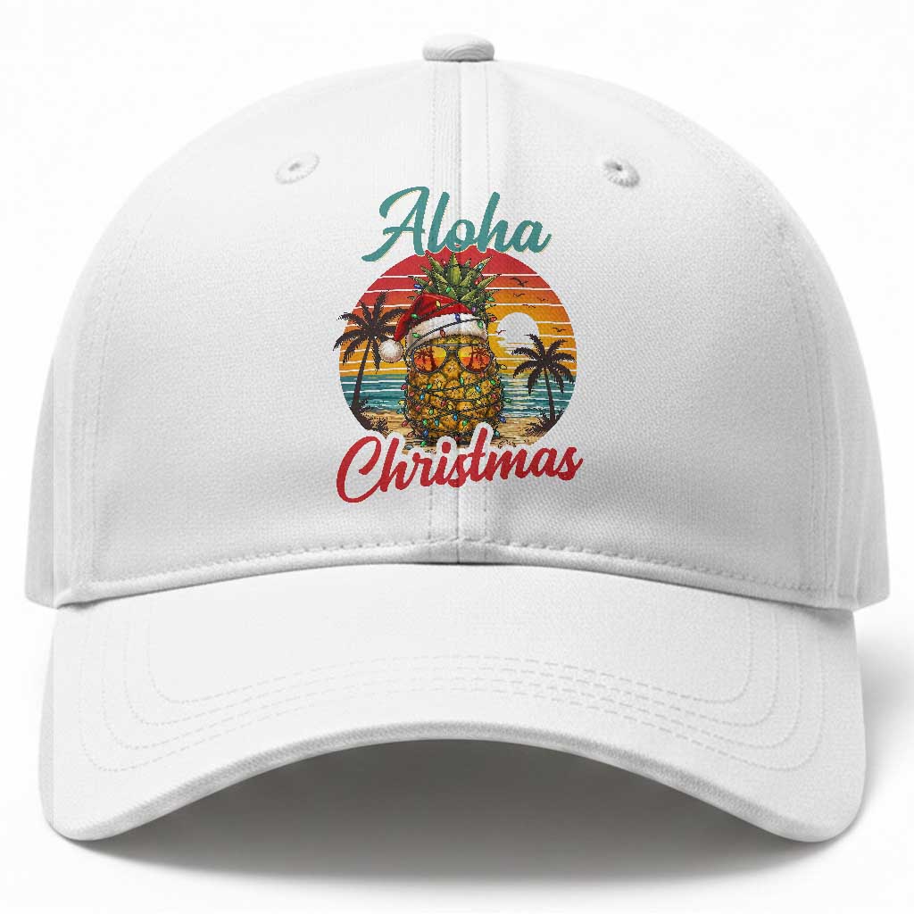 Aloha Tropical Pineapple Christmas Baseball Cap Vintage Beach Xmas Gift TS12 Print Your Wear