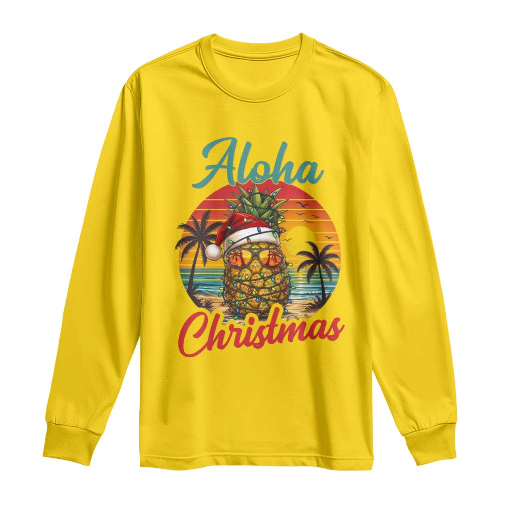 Aloha Tropical Pineapple Christmas Long Sleeve Shirt Vintage Beach Xmas Gift TS12 Daisy Print Your Wear