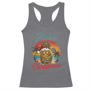 Aloha Tropical Pineapple Christmas Racerback Tank Top Vintage Beach Xmas Gift TS12 Charcoal Print Your Wear
