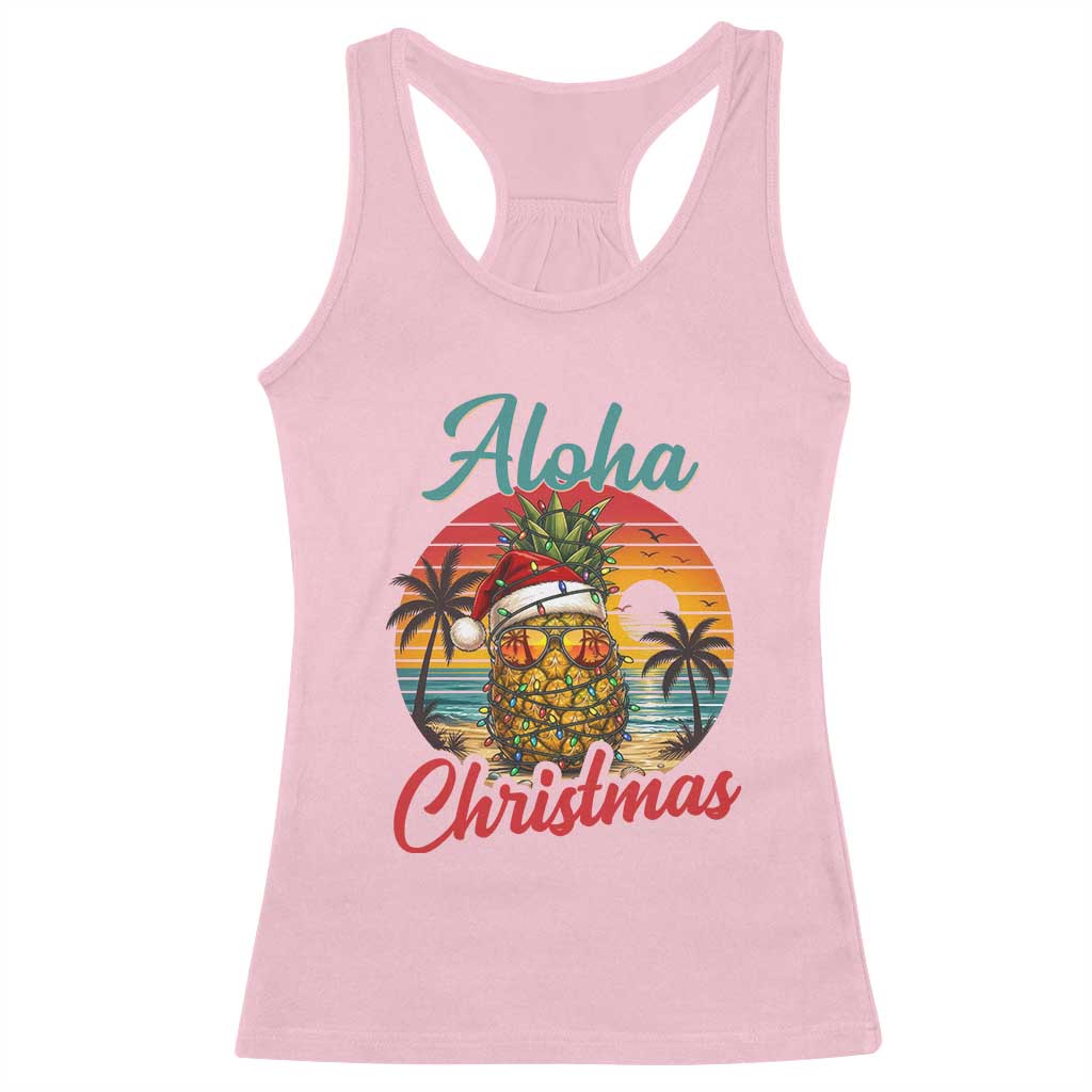 Aloha Tropical Pineapple Christmas Racerback Tank Top Vintage Beach Xmas Gift TS12 Light Pink Print Your Wear
