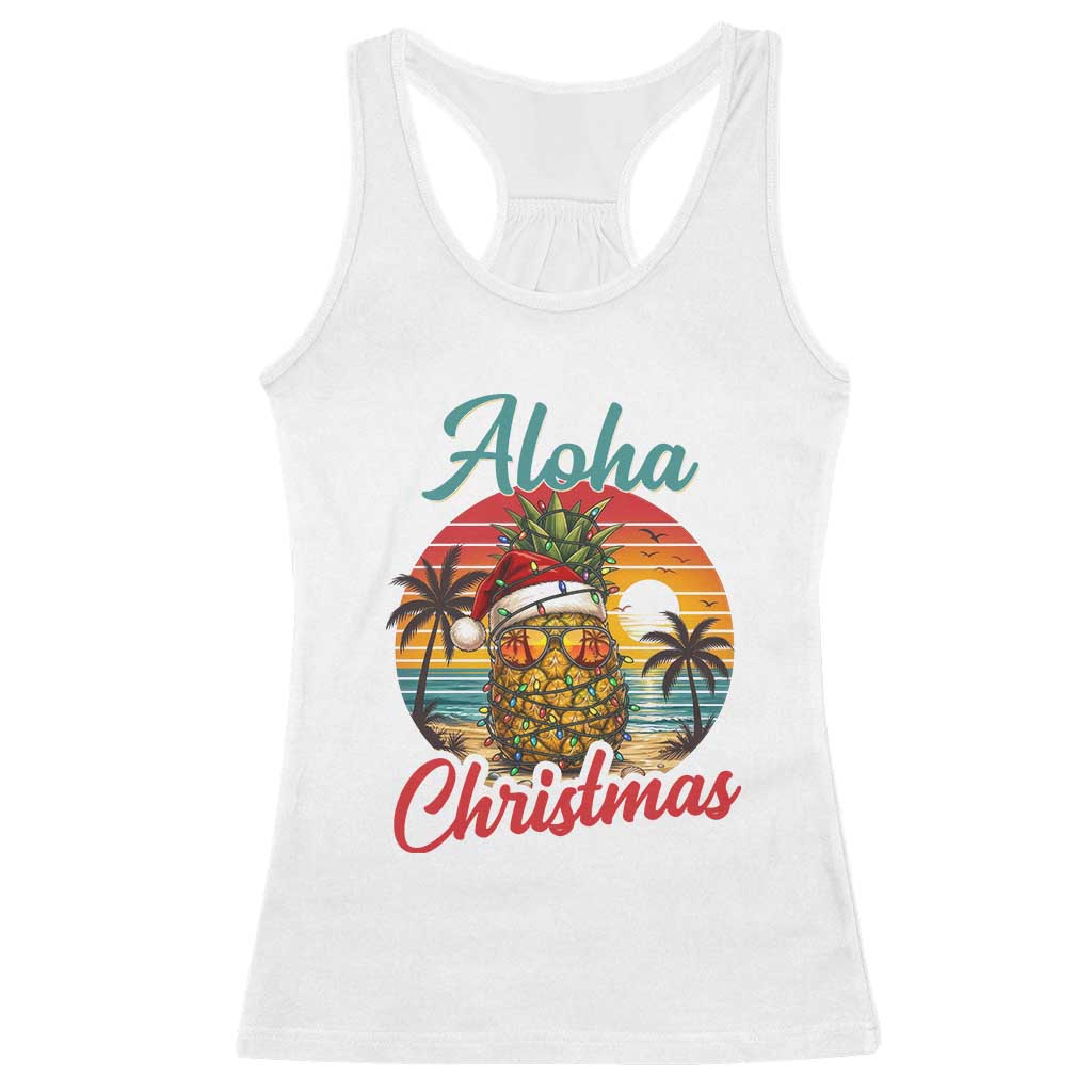 Aloha Tropical Pineapple Christmas Racerback Tank Top Vintage Beach Xmas Gift TS12 White Print Your Wear