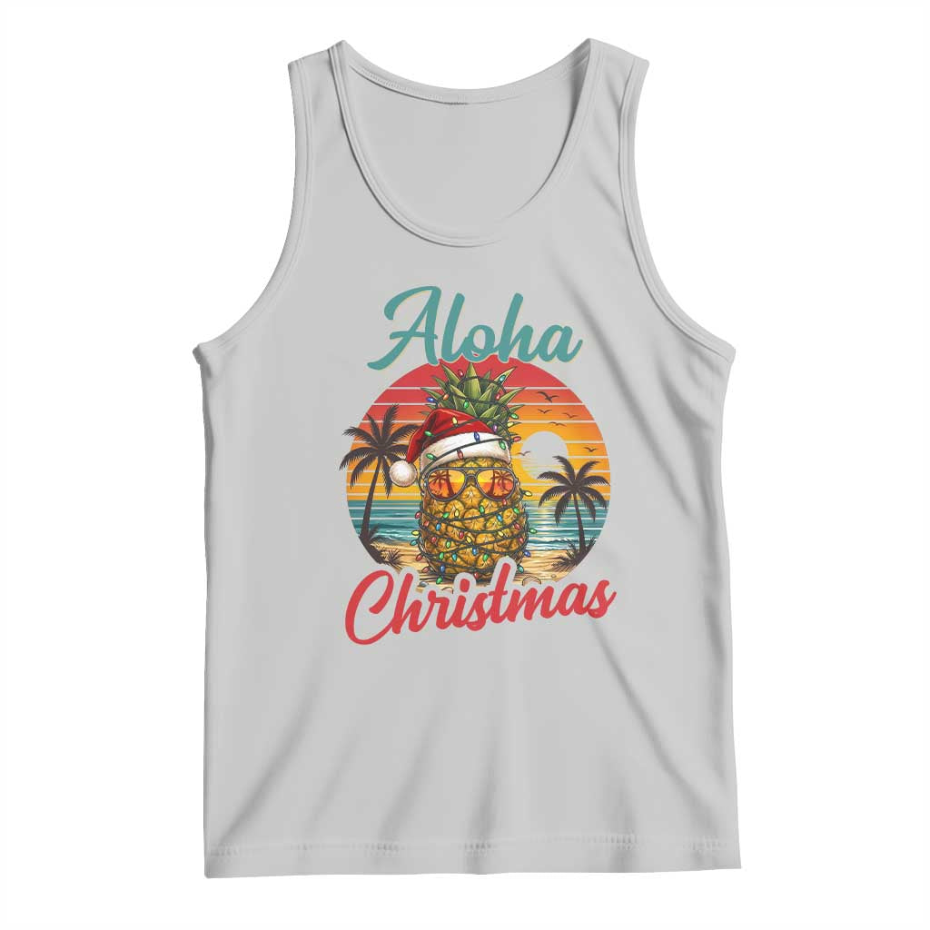 Aloha Tropical Pineapple Christmas Tank Top Vintage Beach Xmas Gift TS12 Ash Print Your Wear
