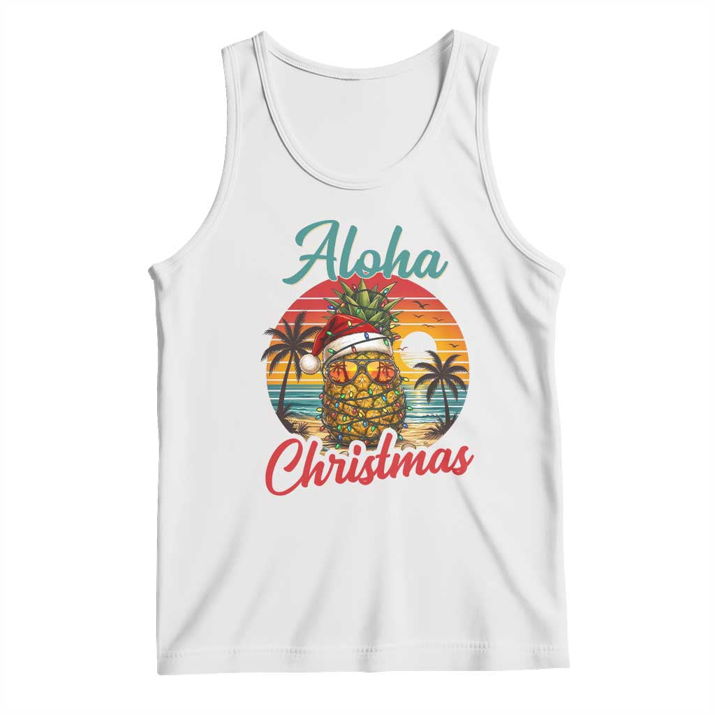 Aloha Tropical Pineapple Christmas Tank Top Vintage Beach Xmas Gift TS12 White Print Your Wear
