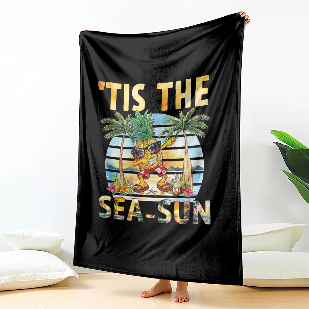 Tis The Sea Sun Throw Blanket Dabbing Pineapple Summer Vacation Gift TS12 Print Your Wear