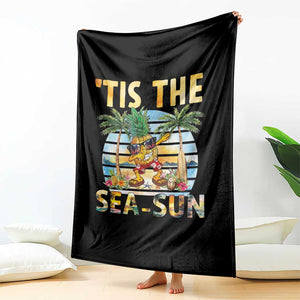 Tis The Sea Sun Throw Blanket Dabbing Pineapple Summer Vacation Gift TS12 Print Your Wear