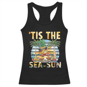 Tis The Sea Sun Racerback Tank Top Dabbing Pineapple Summer Vacation Gift TS12 Black Print Your Wear