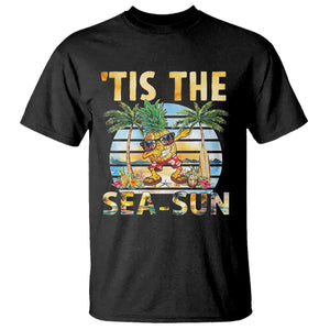 Tis The Sea Sun T Shirt Dabbing Pineapple Summer Vacation Gift TS12 Black Print Your Wear