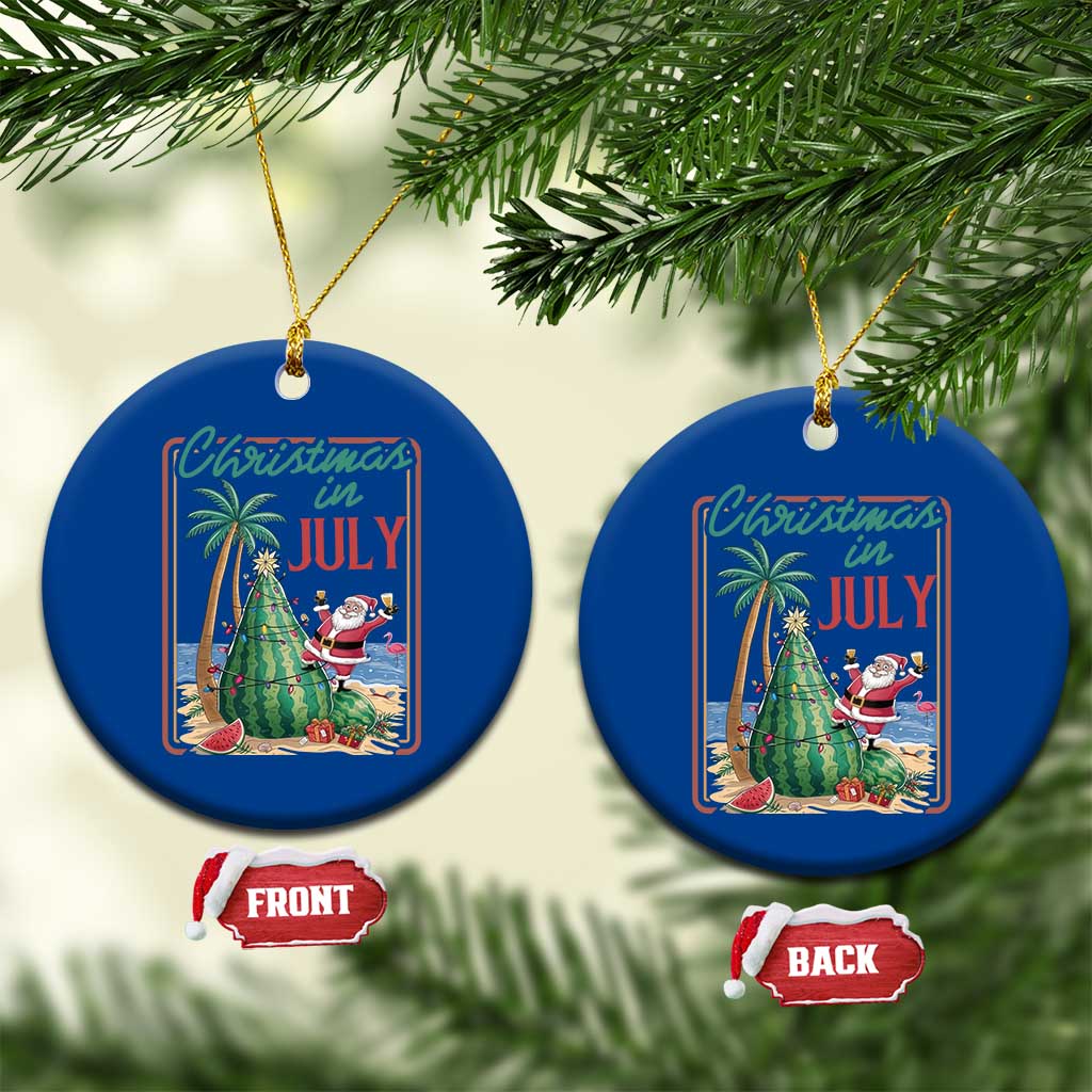 Christmas In July Ceramic Ornament Funny Santa Watermelon Xmas Tree TS12 1pc Blue Print Your Wear