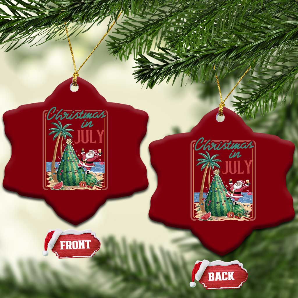 Christmas In July Ceramic Ornament Funny Santa Watermelon Xmas Tree TS12 Print Your Wear