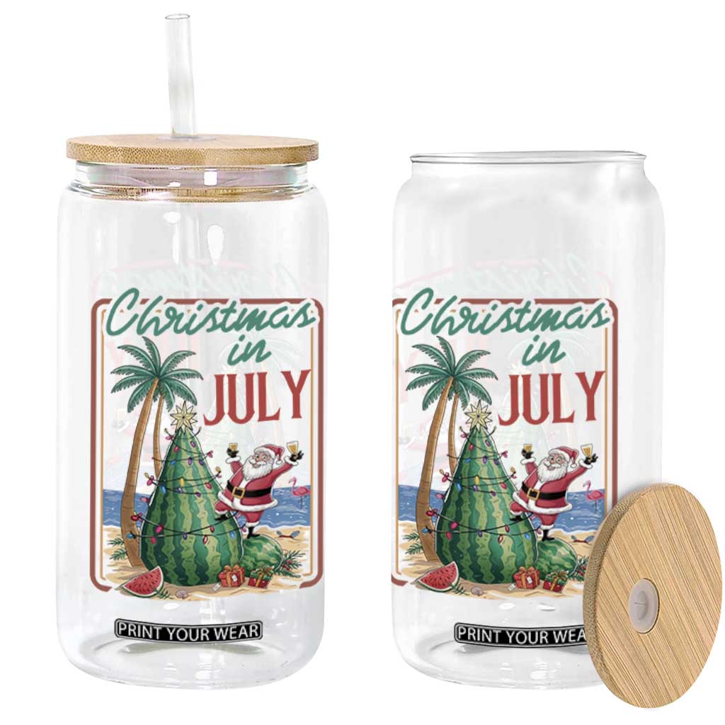 Christmas In July Glass Can Funny Santa Watermelon Xmas Tree TS12 Print Your Wear