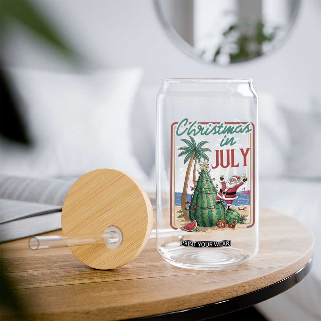 Christmas In July Glass Can Funny Santa Watermelon Xmas Tree TS12 Print Your Wear