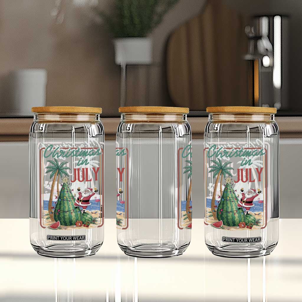 Christmas In July Glass Can Funny Santa Watermelon Xmas Tree TS12 Print Your Wear