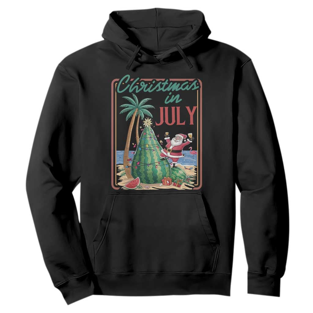 Christmas In July Hoodie Funny Santa Watermelon Xmas Tree TS12 Black Print Your Wear