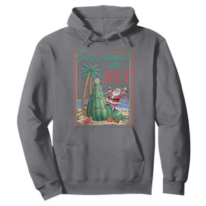 Christmas In July Hoodie Funny Santa Watermelon Xmas Tree TS12 Charcoal Print Your Wear