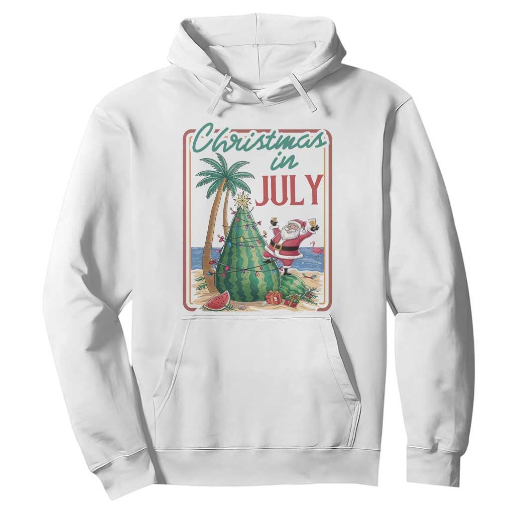 Christmas In July Hoodie Funny Santa Watermelon Xmas Tree TS12 White Print Your Wear