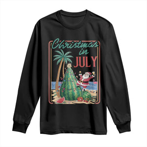 Christmas In July Long Sleeve Shirt Funny Santa Watermelon Xmas Tree TS12 Black Print Your Wear