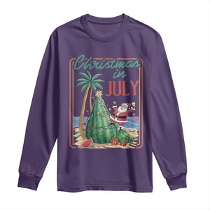 Christmas In July Long Sleeve Shirt Funny Santa Watermelon Xmas Tree TS12 Purple Print Your Wear