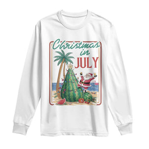 Christmas In July Long Sleeve Shirt Funny Santa Watermelon Xmas Tree TS12 White Print Your Wear