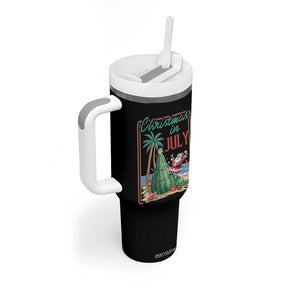 Christmas In July Tumbler With Handle Funny Santa Watermelon Xmas Tree TS12 Print Your Wear