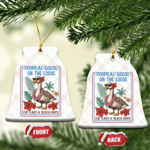 Funny Hawaiian Beach Vacation Graphic Ceramic Ornament Tropical Goose On The Loose TS12 Print Your Wear