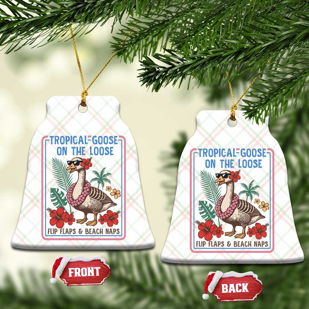 Funny Hawaiian Beach Vacation Graphic Ceramic Ornament Tropical Goose On The Loose TS12 Print Your Wear