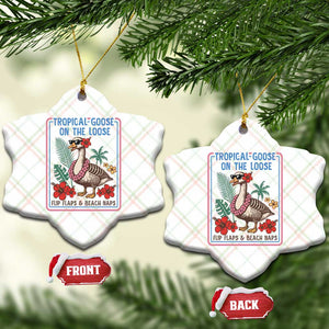 Funny Hawaiian Beach Vacation Graphic Ceramic Ornament Tropical Goose On The Loose TS12 Print Your Wear
