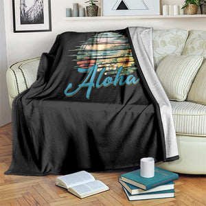 Vintage Hawaii Hibiscus Floral Throw Blanket Tropical Beach Vacation Graphic TS12 Print Your Wear