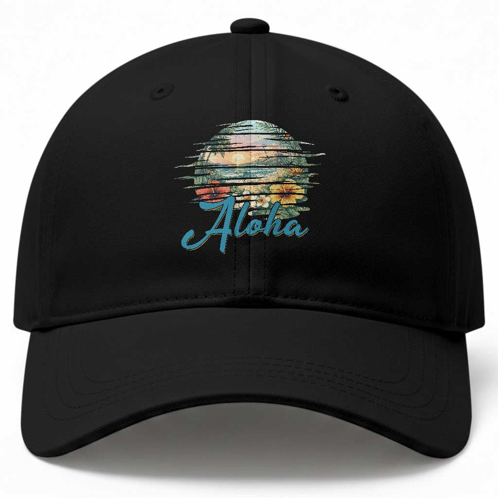 Vintage Hawaii Hibiscus Floral Baseball Cap Tropical Beach Vacation Graphic TS12 Print Your Wear