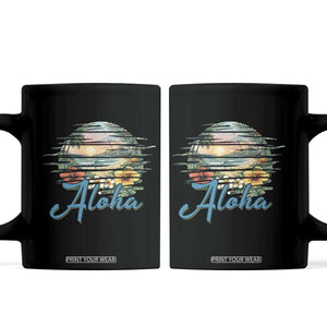 Vintage Hawaii Hibiscus Floral Coffee Mug Tropical Beach Vacation Graphic TS12 Black Print Your Wear