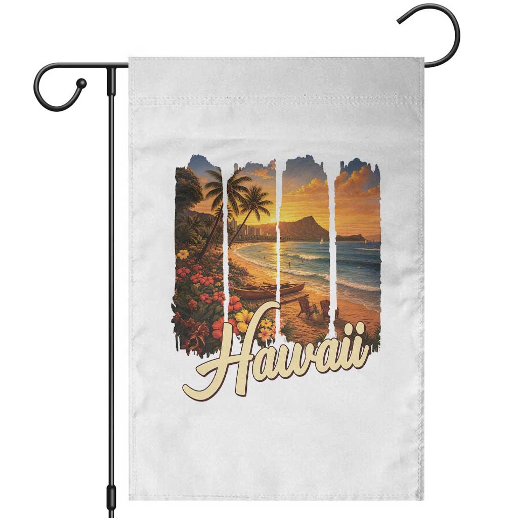 Vintage Hawaii Beach Travel Garden Flag Sunset Ocean Landscape TS12 White Print Your Wear