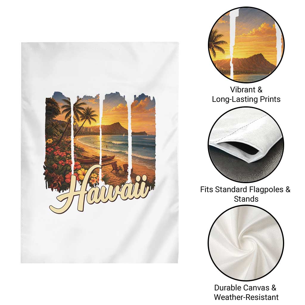 Vintage Hawaii Beach Travel Garden Flag Sunset Ocean Landscape TS12 Print Your Wear