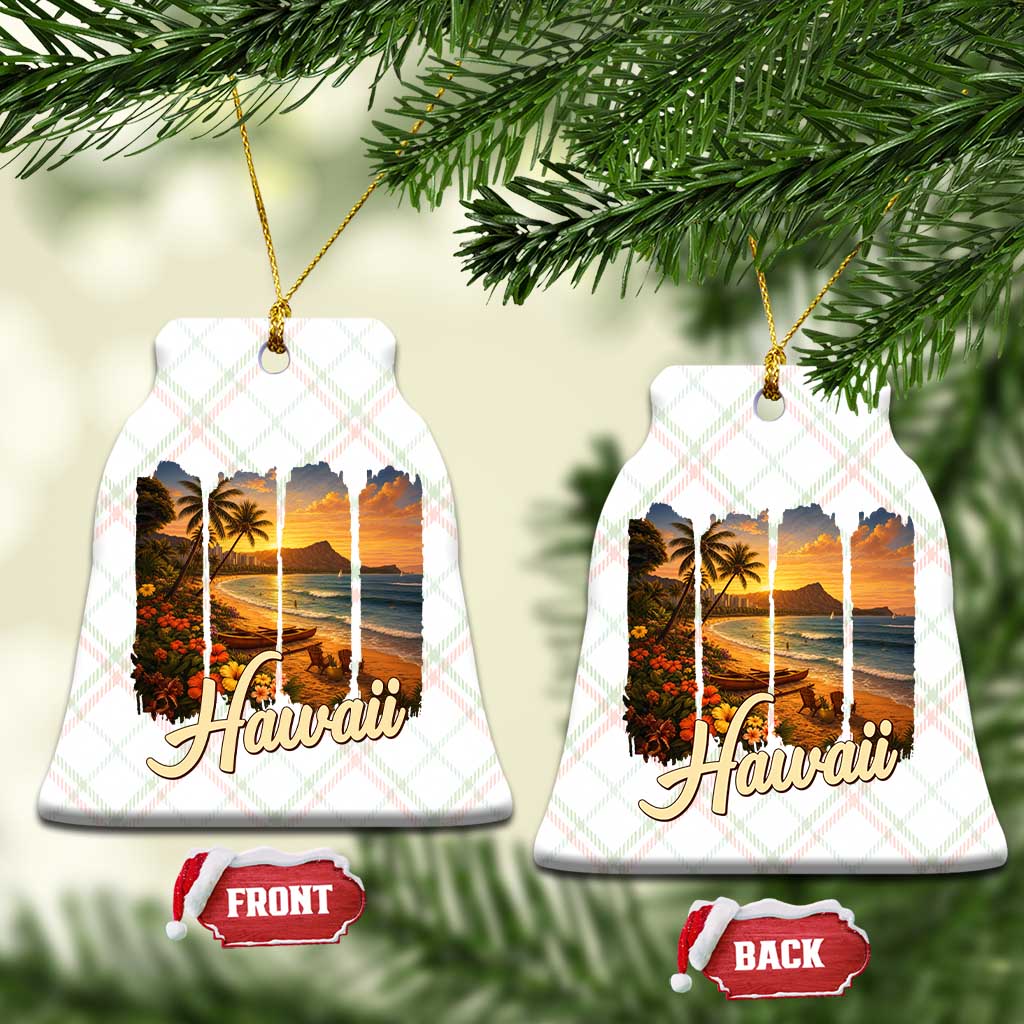 Vintage Hawaii Beach Travel Ceramic Ornament Sunset Ocean Landscape TS12 Print Your Wear