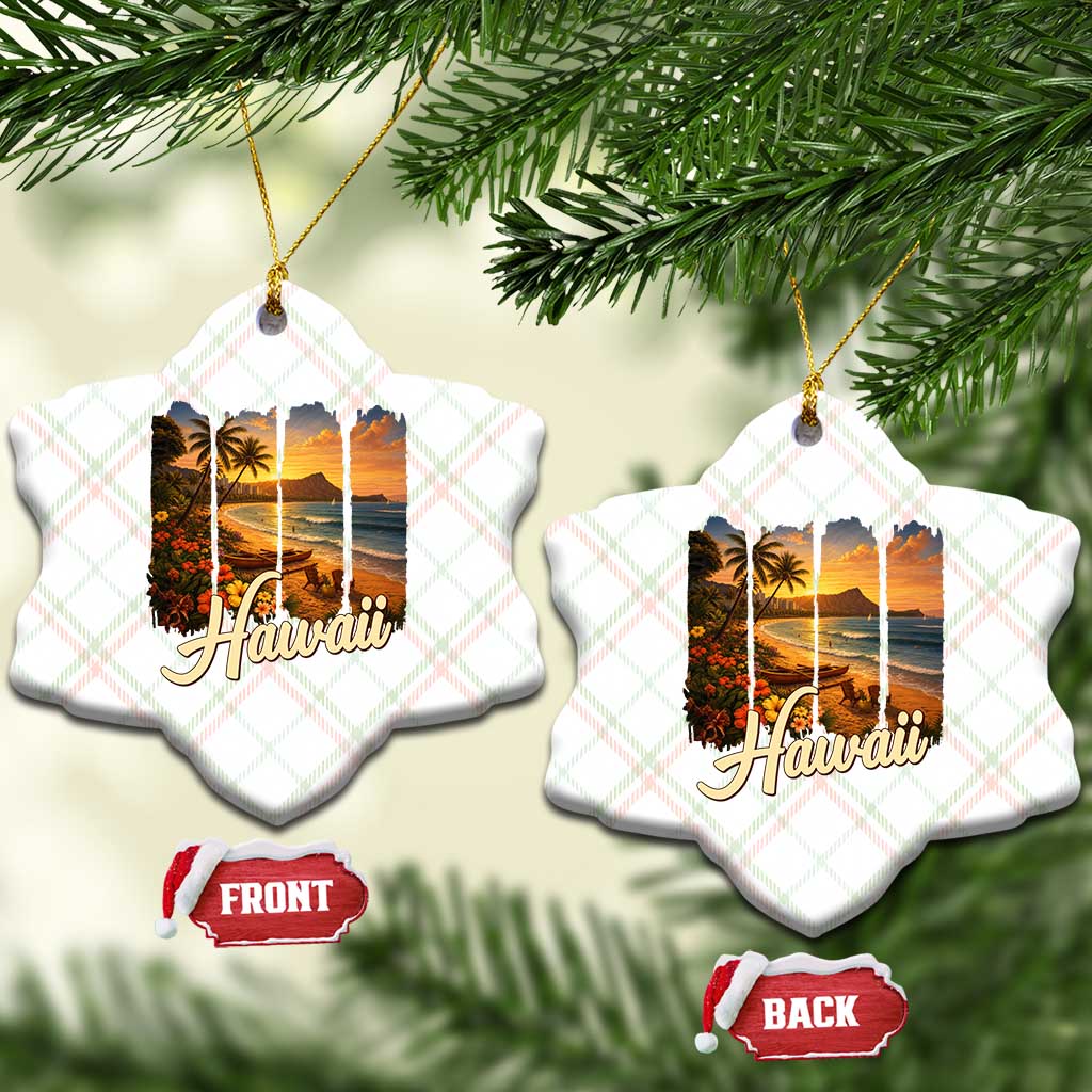 Vintage Hawaii Beach Travel Ceramic Ornament Sunset Ocean Landscape TS12 Print Your Wear